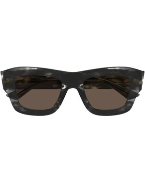 Bottega Veneta Eyewear Ultrathin Squared Sunglasses - Black