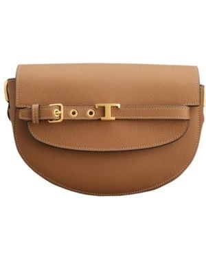 Tod's T Timeless Leather Shoulder Bag - Brown