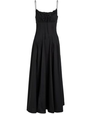 STAUD Stretch-Cotton Midi Dress - Black