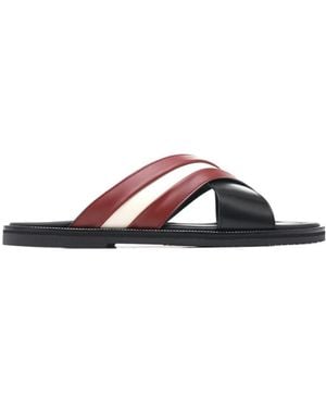Bally Striped Slippers - Brown
