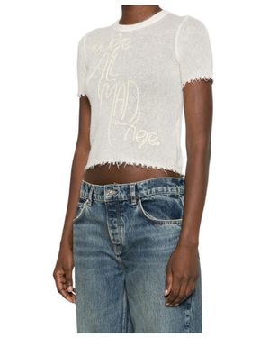 RE/DONE Embroidered Slogan T-Shirt - White