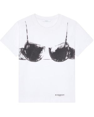 Givenchy Cutaway Bra Printed Crewneck T-Shirt - White