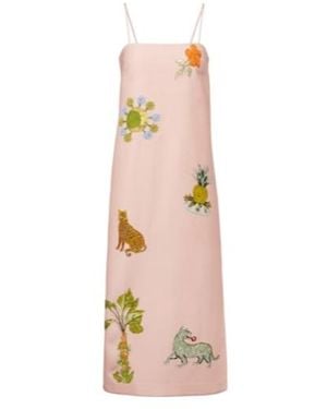 ALÉMAIS Hazel Printed Linen-Blend Maxi Dress - Pink