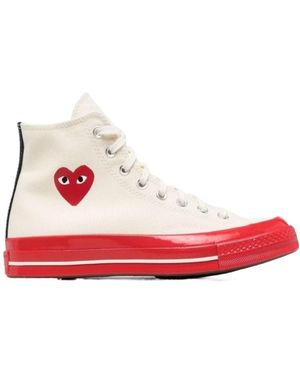 Comme des Garçons X Converse Heart-Motif High-Top Trainers - Red