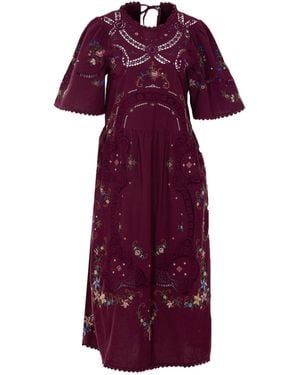 Sea Short Sleeve Dress - Purple