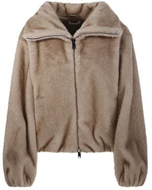 P.A.R.O.S.H. Long-Sleeve Zip-Up Jacket - Brown