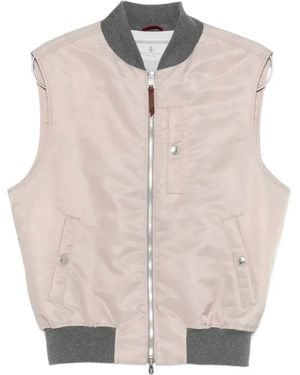 Brunello Cucinelli Zip-Up Gilet - Natural