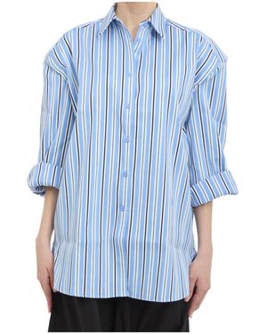 Frankie Shop Oana Oversized Striped Shirt - Blue