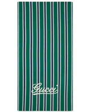 Gucci Cotton Jacquard Beach Blanket - Green
