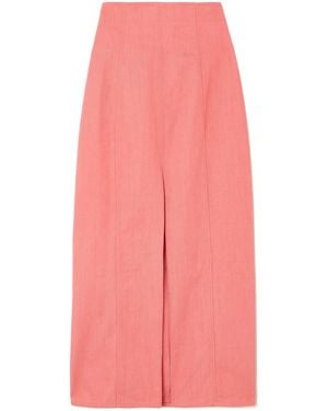 Carolina Herrera High-Waisted Denim Skirt - Pink