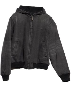 Gucci Reversible Cotton Denim Zip Jacket - Gray