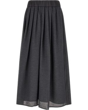 Peserico Pleated Midi Skirt - Gray