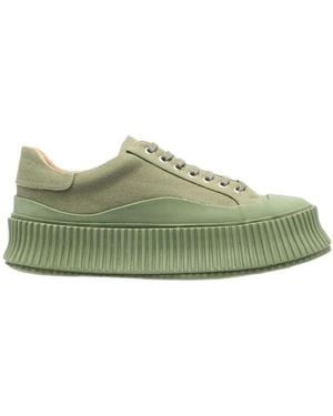 Jil Sander Round Toe Lace-Up Sneakers - Green
