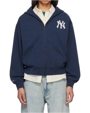 Sporty & Rich Heritage Yankees Zip Hoodie - Blue
