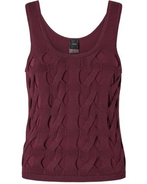 Pinko Cut-Out Knitted Sleeveless Top - Purple