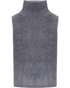Lisa Yang Turtleneck Vest Sweater - Gray