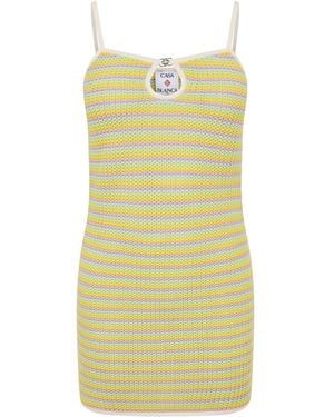 CASABLANCA Crochet Mini Dress - Yellow