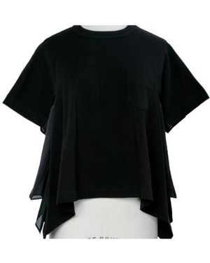 Sacai Chest Pocket Asymmetric Top - Black