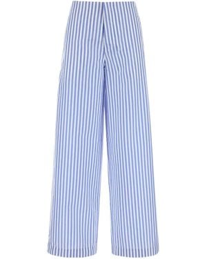 Philosophy Di Lorenzo Serafini Stripe-Detailed Poplin Trousers - Blue