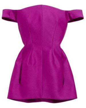 Balenciaga Off-Shoulder Mini Dress - Purple