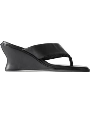 St. Agni Leather Wedge Sandals - Black