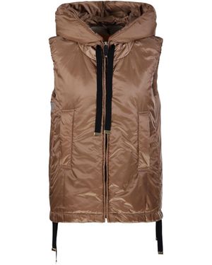 Max Mara Water-Repellent Padded Canvas Hooded Gilet - Brown