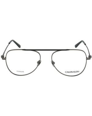 Calvin Klein Aviator Frame Glasses - Metallic