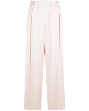 Jil Sander Pleated Satin Pants - White