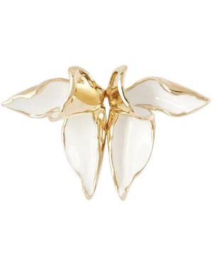 Erdem Flower Button Brooch - Metallic