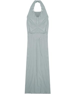 Alysi Draped Halterneck Dress - Blue