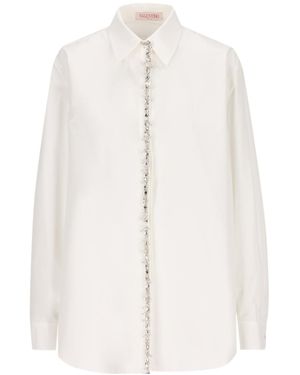 Valentino Embellished Straight Hem Shirt - White