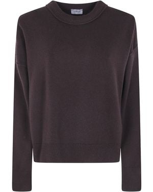 Mrz Cropped Oversized Round Neck Sweater - Black