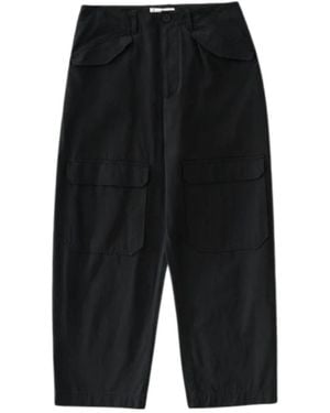 Studio Nicholson Wide Leg Cargo Trousers - Black