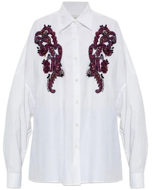 Dries Van Noten Embroidered Cocoon Shirt - White