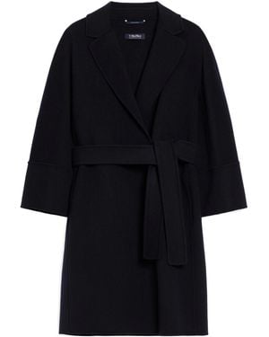 Max Mara Short Double-Faced Wool Coat - Black