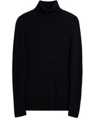 sunflower Roll-Neck Wool Jumper - Black