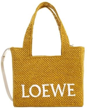 Loewe Medium Font Tote - Yellow