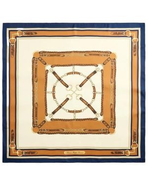 Ralph Lauren Equestrian-Print Silk Scarf - Metallic