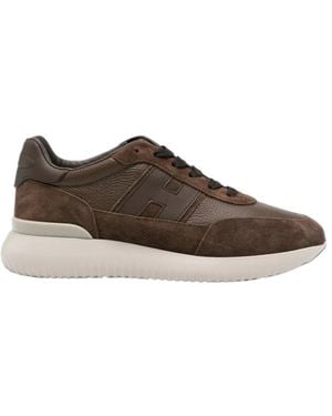 Hogan Lace-Up Sneakers - Brown