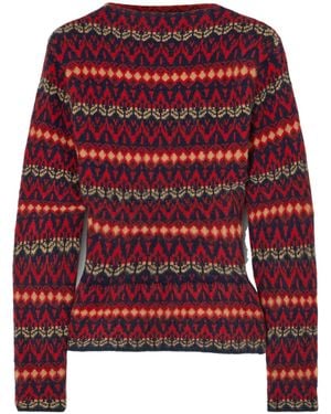 Bally Wool Jacquard Knit Jumper - Red