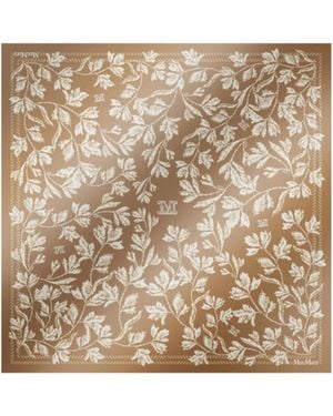 Max Mara Carre Pattern-Printed Scarf - Natural