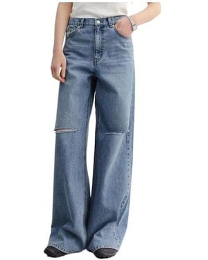 DUNST Distressed Flared Jeans - Blue