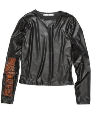 Acne Studios Round Collar And Long-Sleeved T-Shirt - Black