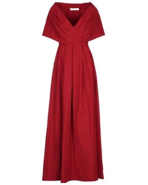 Dior V-Neck Short Sleeve Dress - Red