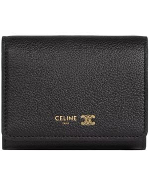Celine Fine Wallet Triomphe Stamp - Black
