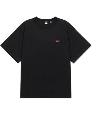 NANGA Box Logo Embroidered T-Shirt - Black