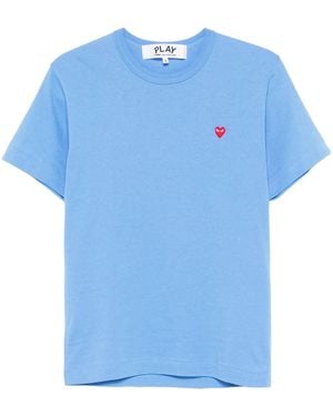 COMME DES GARÇONS PLAY Heart-Patch Cotton T-Shirt - Blue
