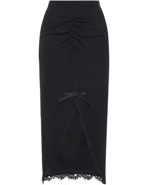 Alessandra Rich Lace-Trim Midi Skirt - Black