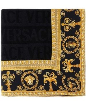 Versace Baroque-Print Blanket - Black