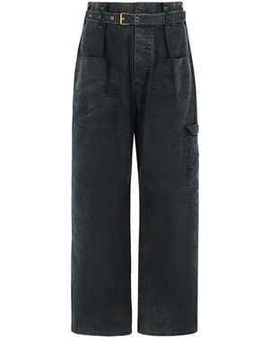 Isabel Marant Isabel Marant Toile Belted Wide-Leg Cargo Trousers - Black